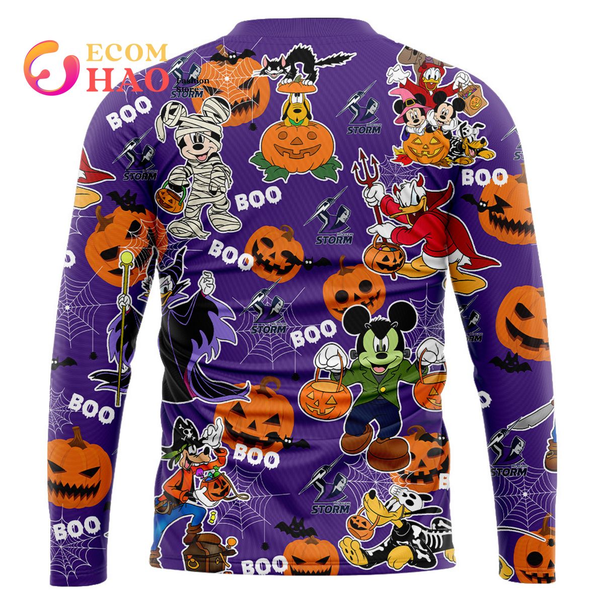 Melbourne Storm Mickey With Friends Happy Halloween 3D Hoodie