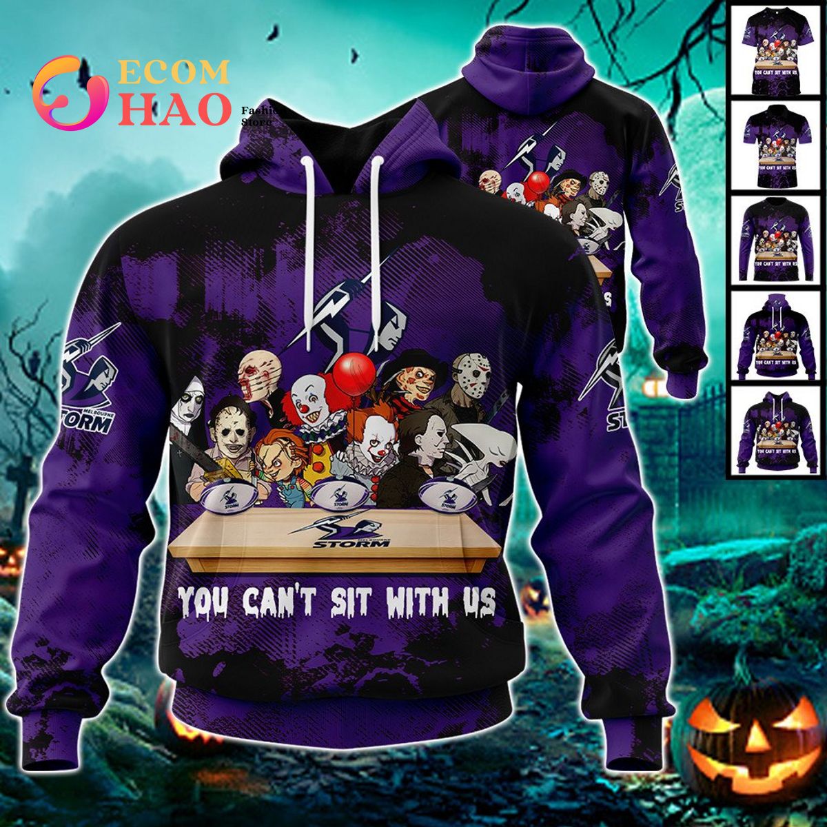 Melbourne Storm You Can’t Sit With Us Horror Movies Style 3D Hoodie