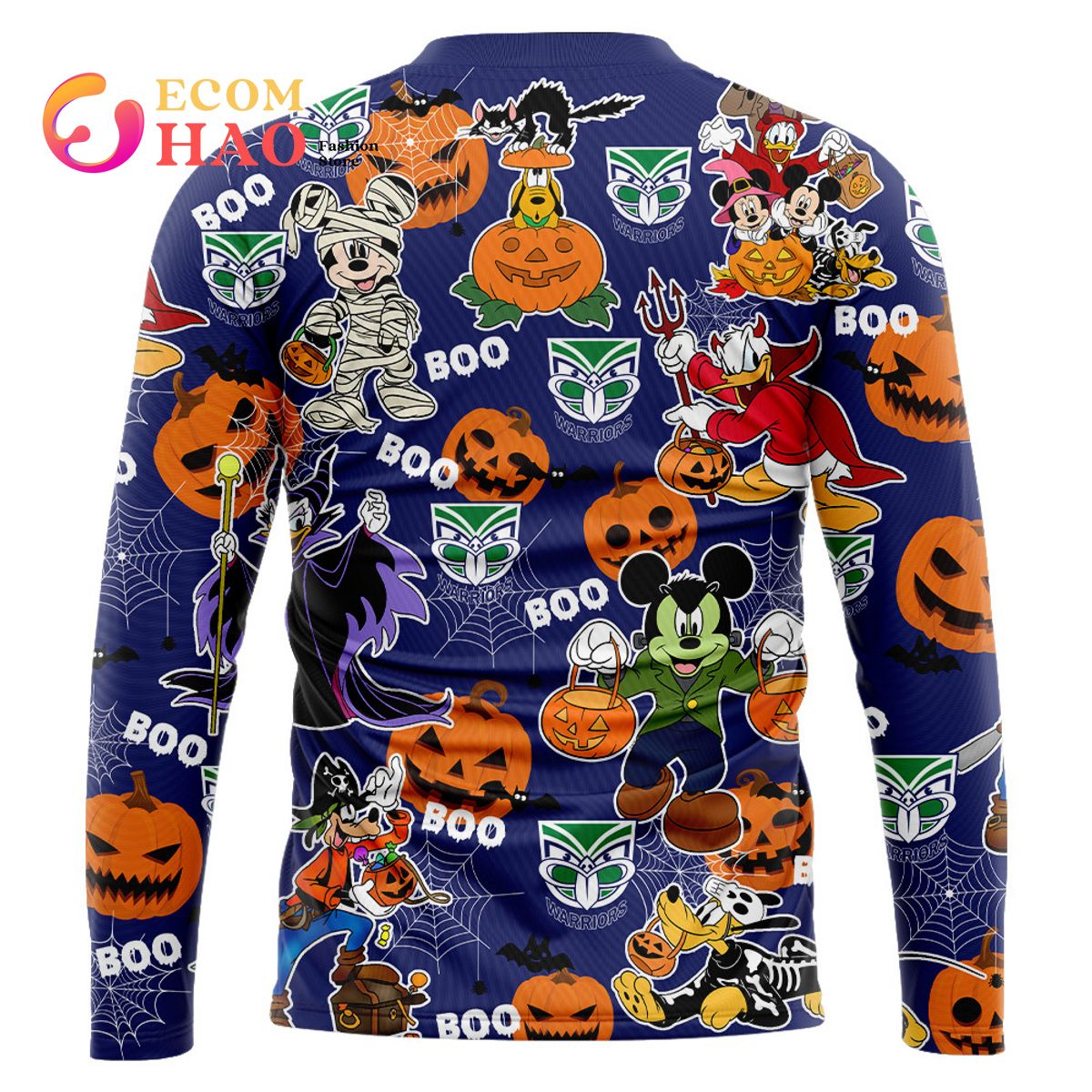 New Zealand Warriors Mickey With Friends Happy Halloween 3D Hoodie