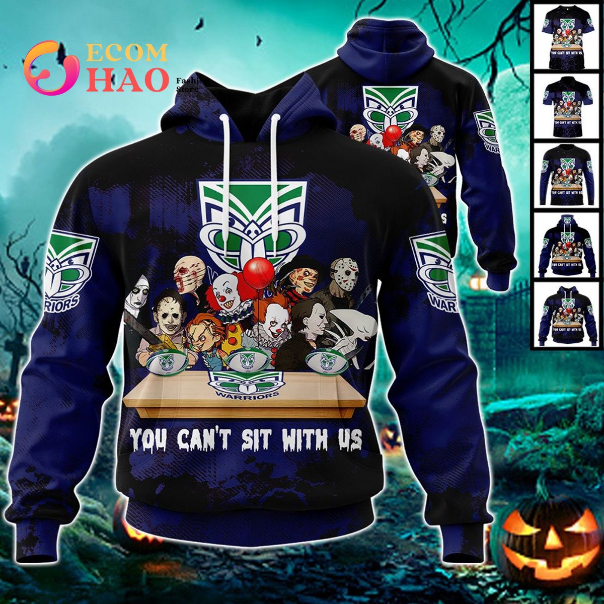 New Zealand Warriors You Can’t Sit With Us Horror Movies Style 3D Hoodie