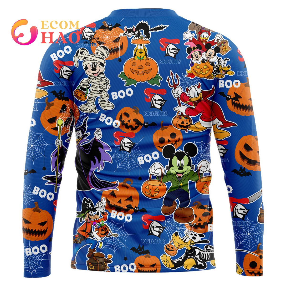 Newcastle Knights Mickey With Friends Happy Halloween 3D Hoodie