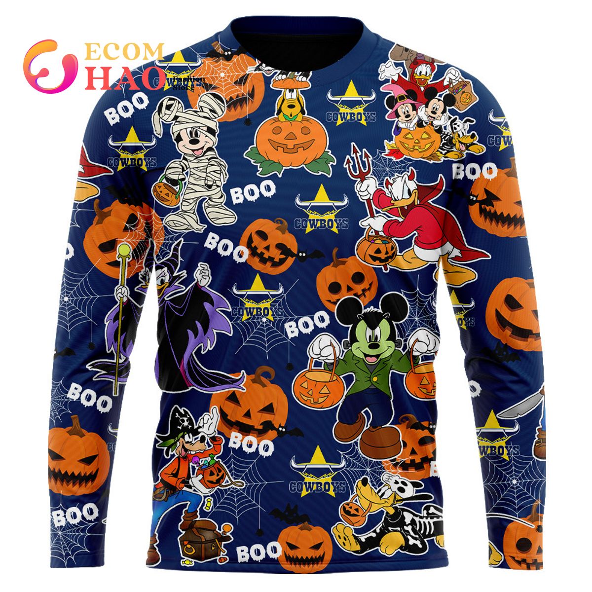 North Queensland Cowboys Mickey With Friends Happy Halloween 3D Hoodie -  Ecomhao Store