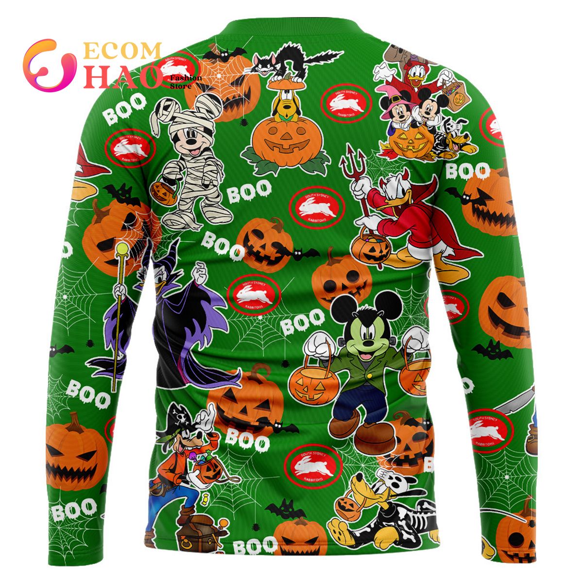 South Sydney Rabbitohs Mickey With Friends Happy Halloween 3D Hoodie