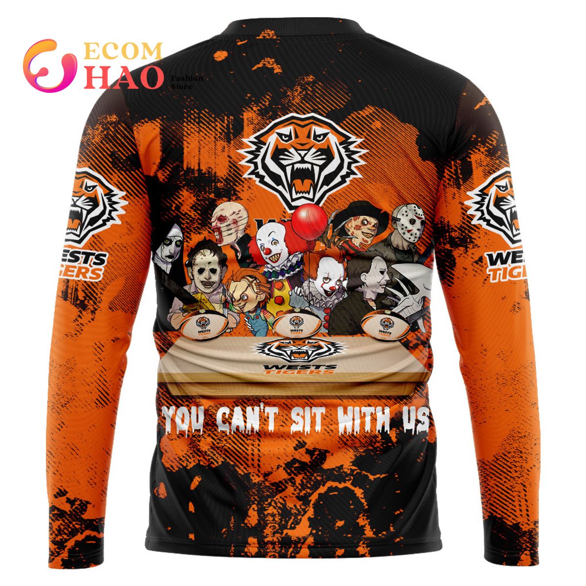 Wests Tigers You Can’t Sit With Us Horror Movies Style 3D Hoodie