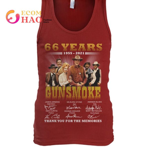 66 Years 1955-2021 Gun Smoke Thank You For The Memories T-Shirt