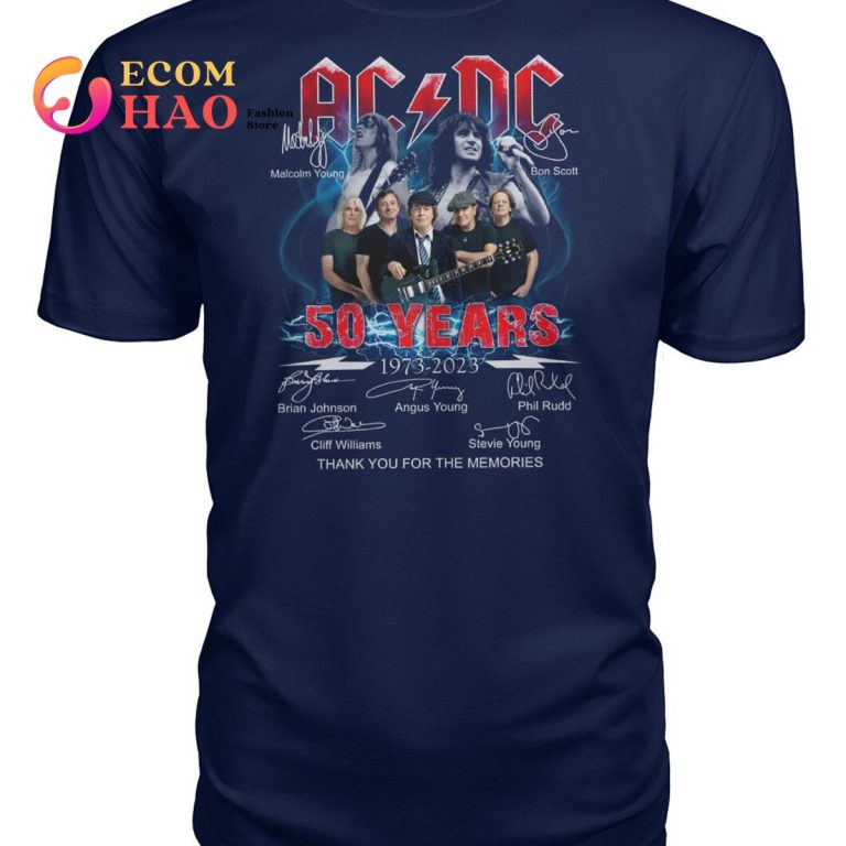 AC DC 50 Years 19732023 Thank For The Memories TShirt Store