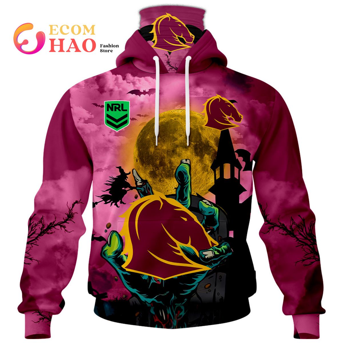 Brisbane Broncos Halloween Is Coming 3D Hoodie