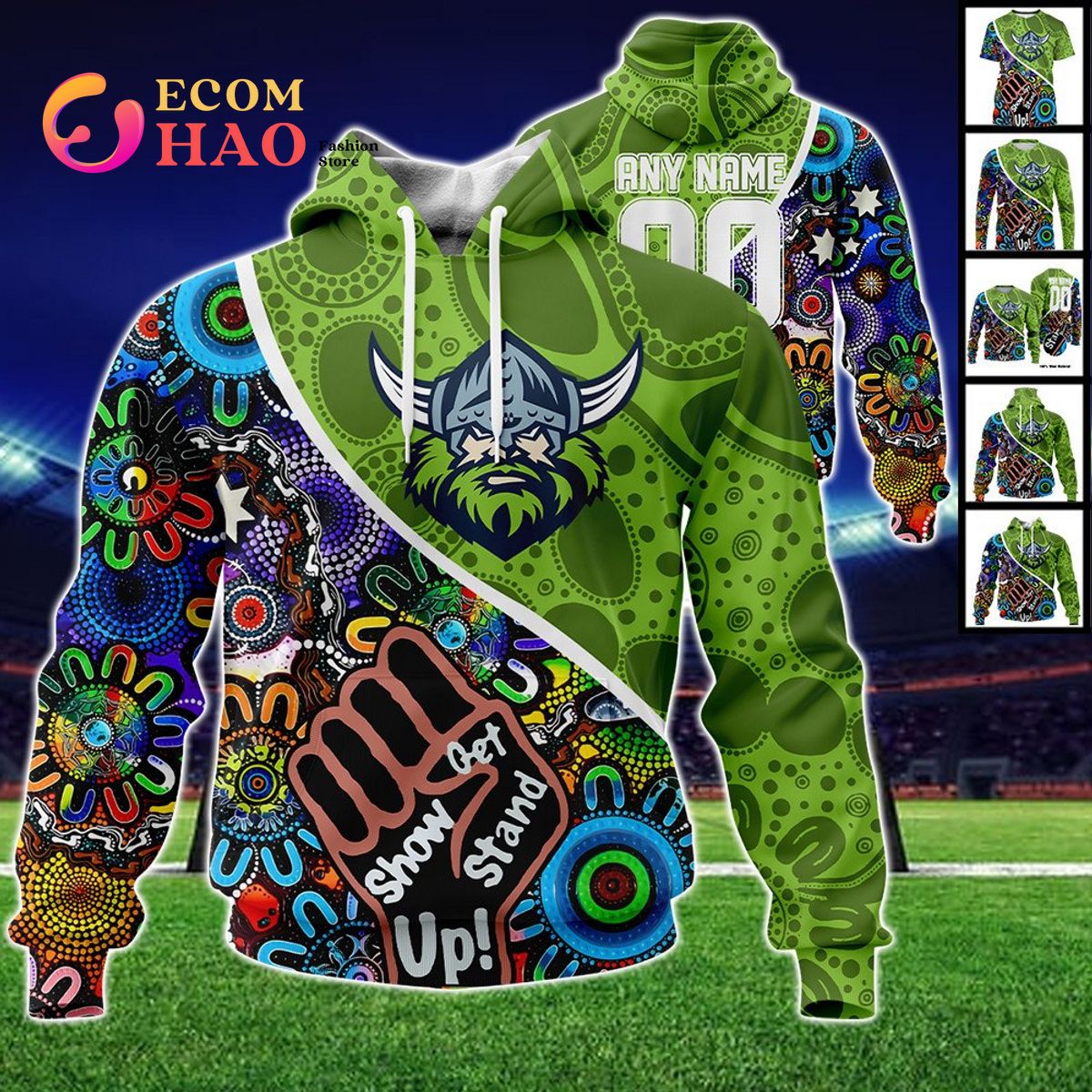 Canberra Raiders Personalized Indigenous Naidoc 3D Hoodie