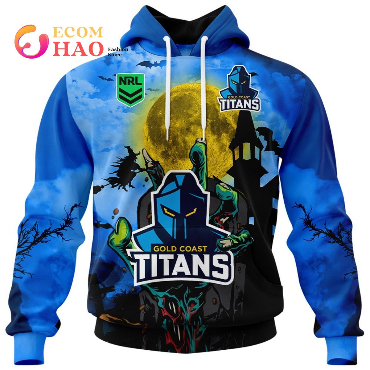 Gold Coast Titans Halloween Is Coming 3D Hoodie