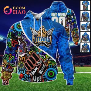 Gold Coast Titans Personalized Indigenous Naidoc 3D Hoodie Gold Coast Titans Personalized Indigenous Naidoc 3D Hoodie