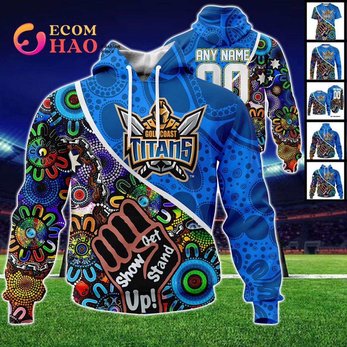 Gold Coast Titans Personalized Indigenous Naidoc 3D Hoodie