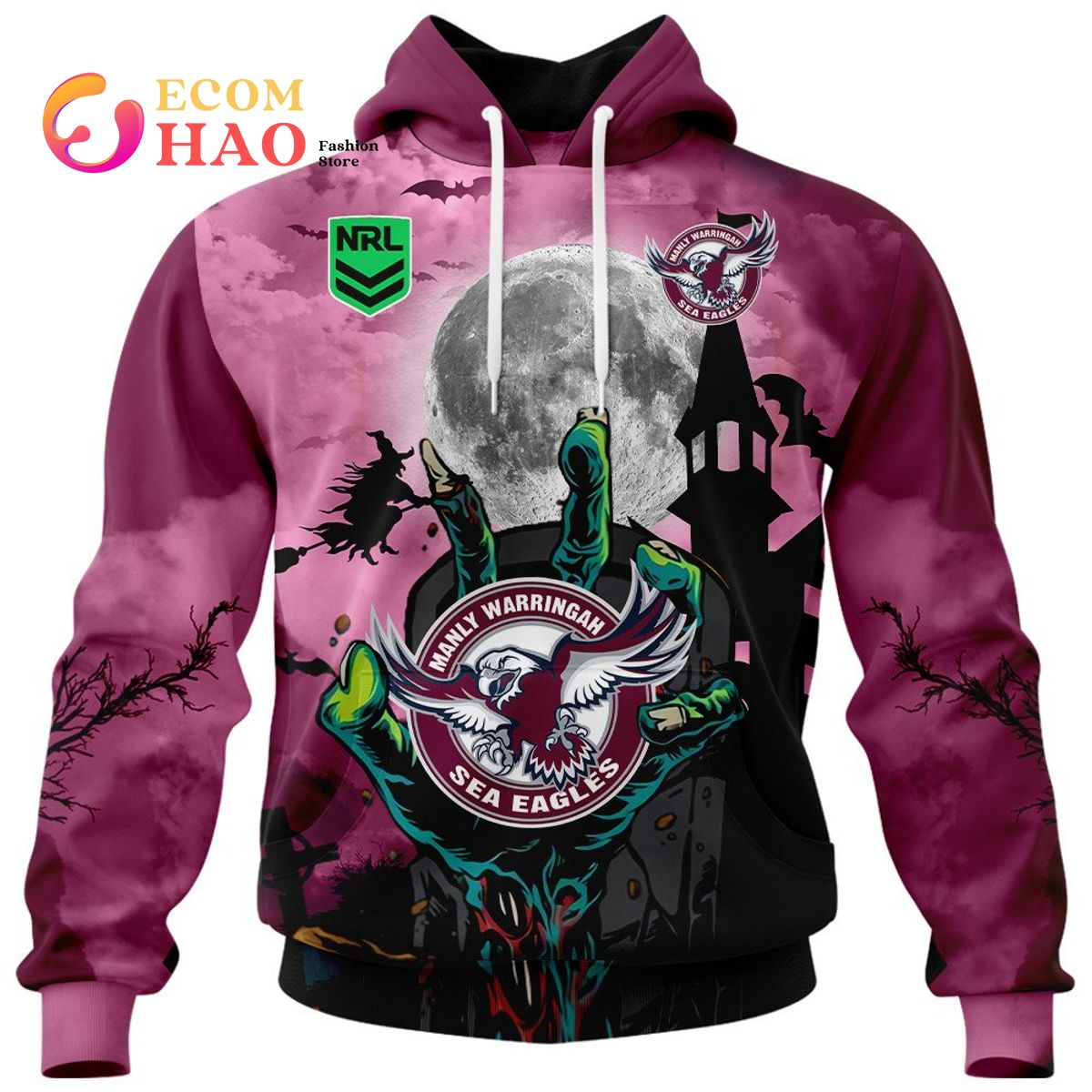 Manly Warringah Sea Eagles Halloween Is Coming 3D Hoodie