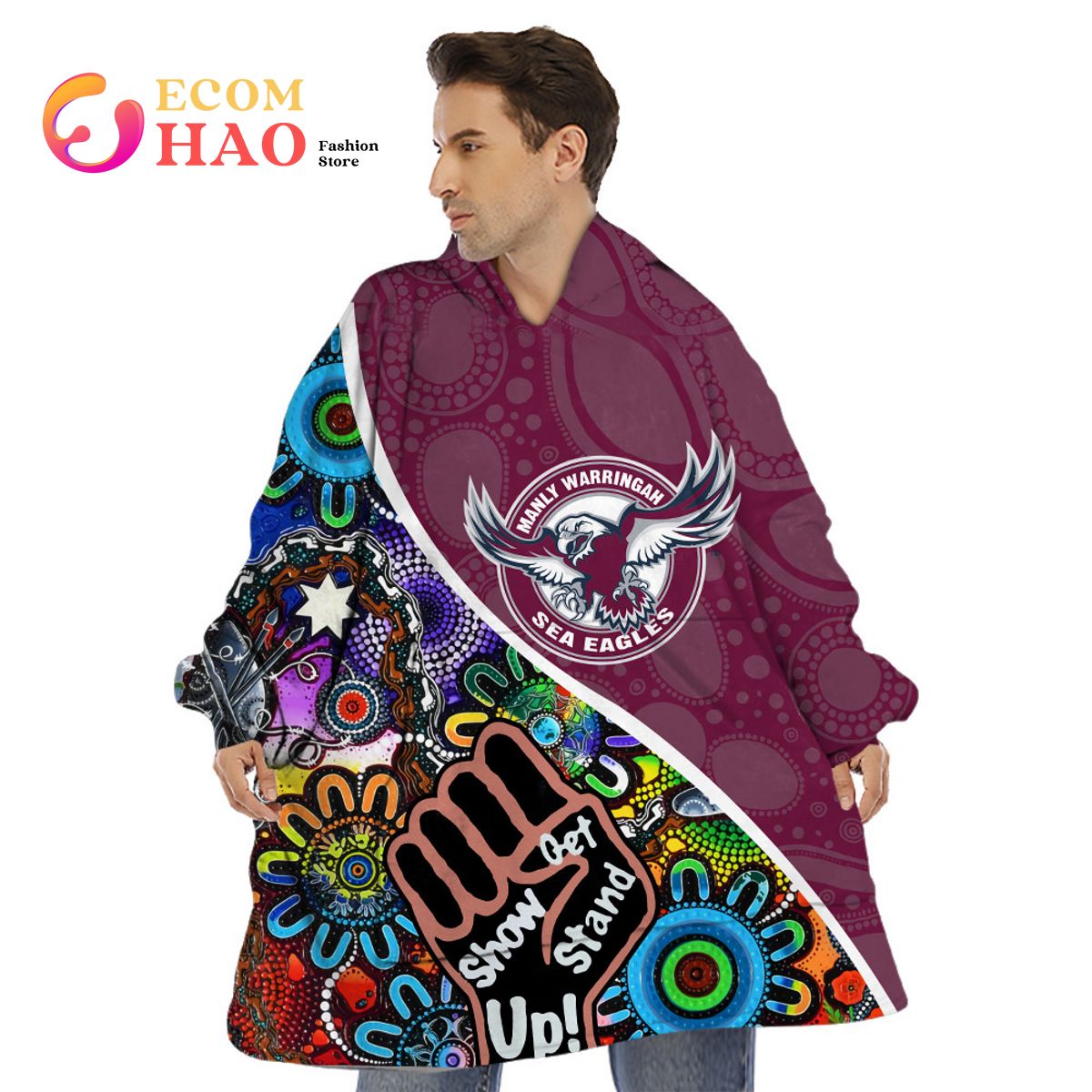 Manly Warringah Sea Eagles Personalized Indigenous Naidoc 3D Hoodie