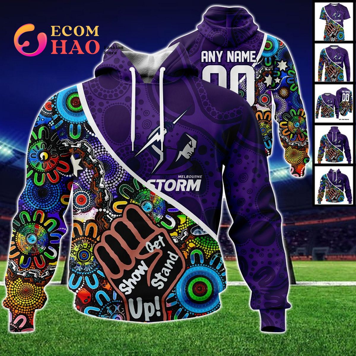 Melbourne Storm Personalized Indigenous Naidoc 3D Hoodie