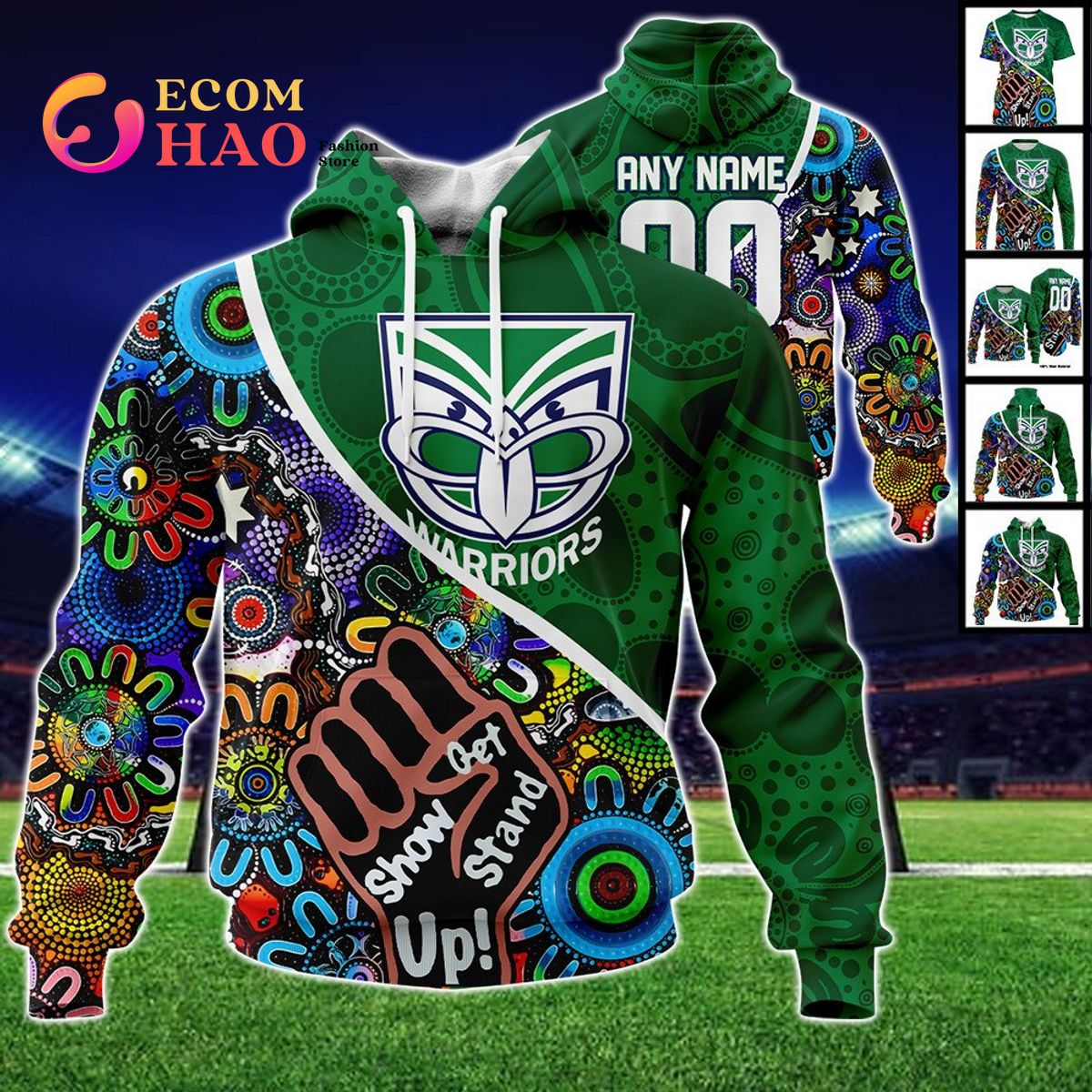 New Zealand Warriors Personalized Indigenous Naidoc 3D Hoodie