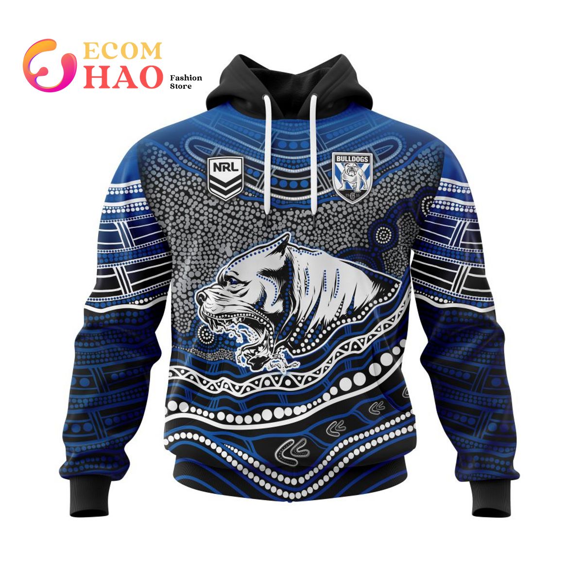 NRL Canterbury-Bankstown Bulldogs Specialized Indigenous Concept With Team Mascot 3D Hoodie