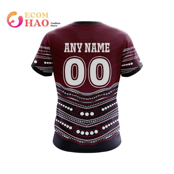 NRL Manly Warringah Sea Eagles Specialized Indigenous Concept With Team Mascot 3D Hoodie