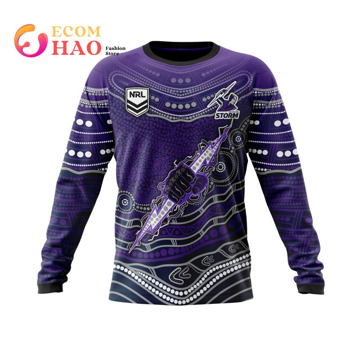 NRL Melbourne Storm Specialized Indigenous Concept With Team Mascot 3D Hoodie