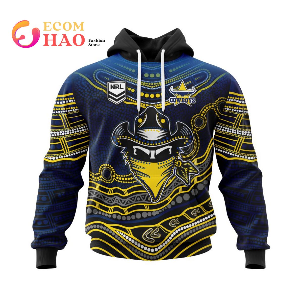 NRL Penrith Panthers Specialized Indigenous Concept With Team Mascot 3D Hoodie