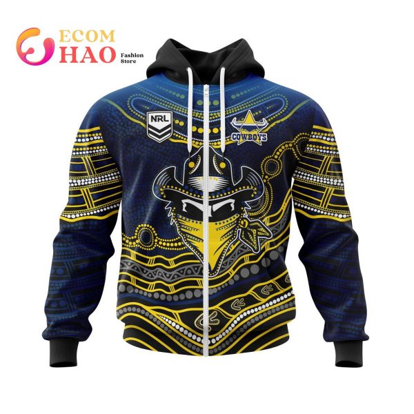 NRL North Queensland Cowboys Specialized Indigenous Concept With Team Mascot 3D Hoodie