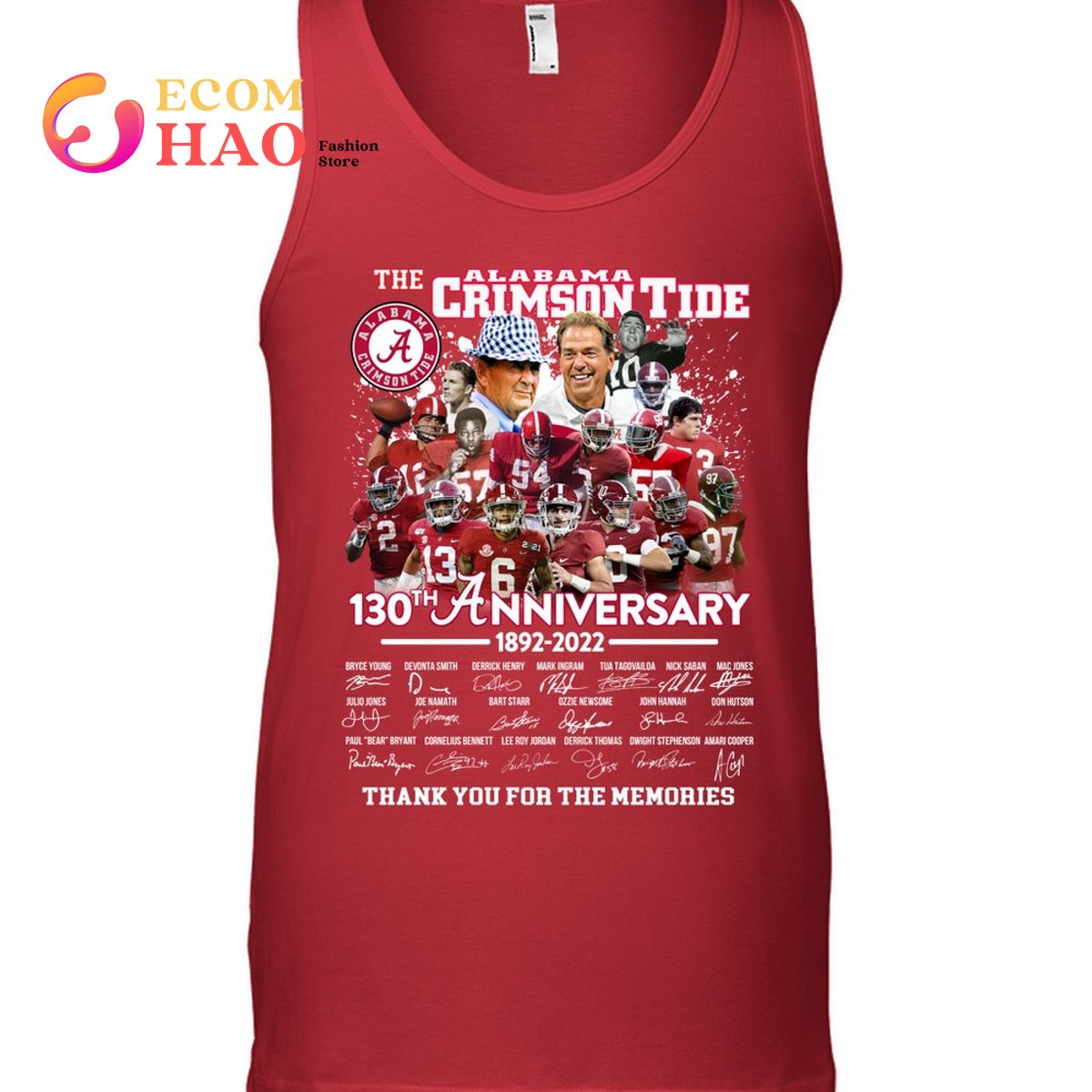 The Alabama Crimson Tide 130th 1892-2022 Anniversary Thank You For The Memories T-Shirt