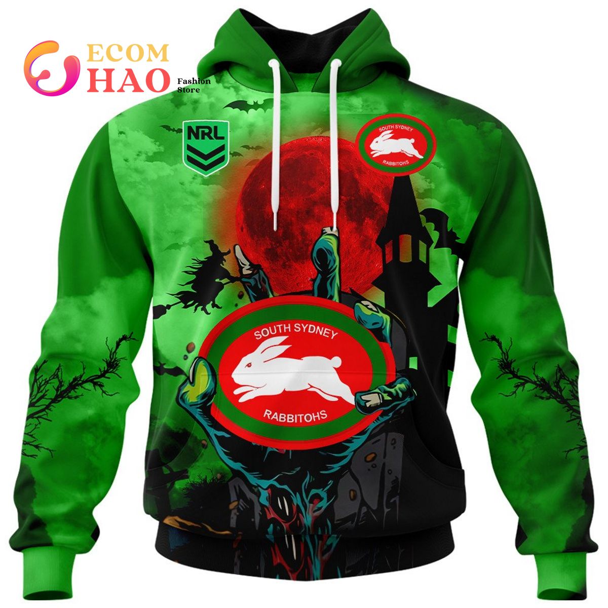 South Sydney Rabbitohs Halloween Is Coming 3D Hoodie