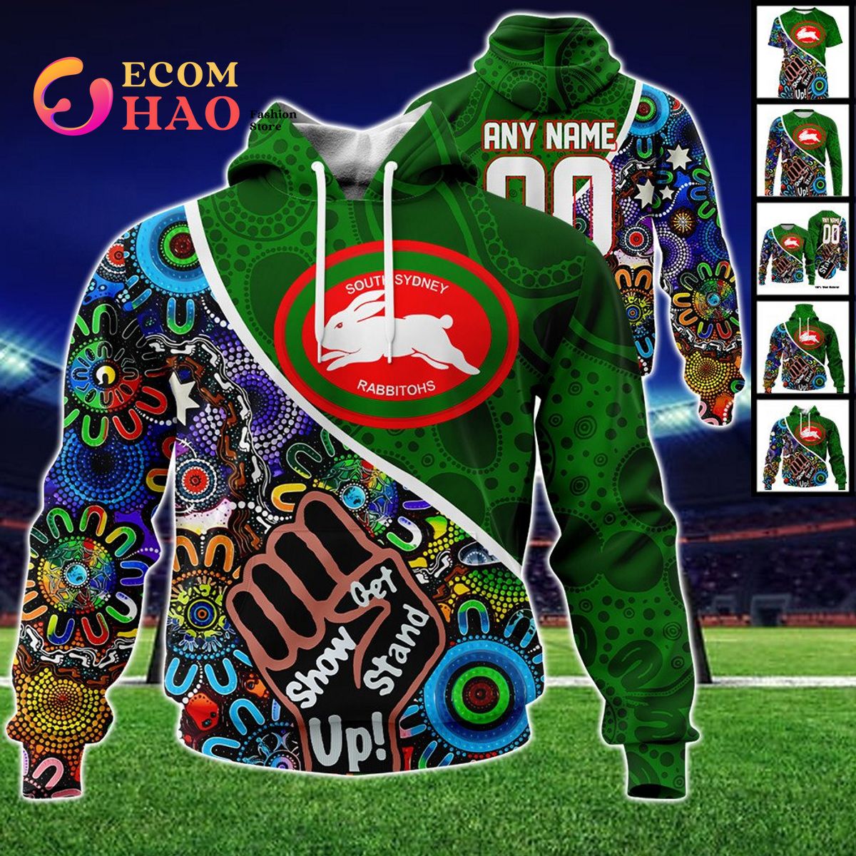 South Sydney Rabbitohs Personalized Indigenous Naidoc 3D Hoodie