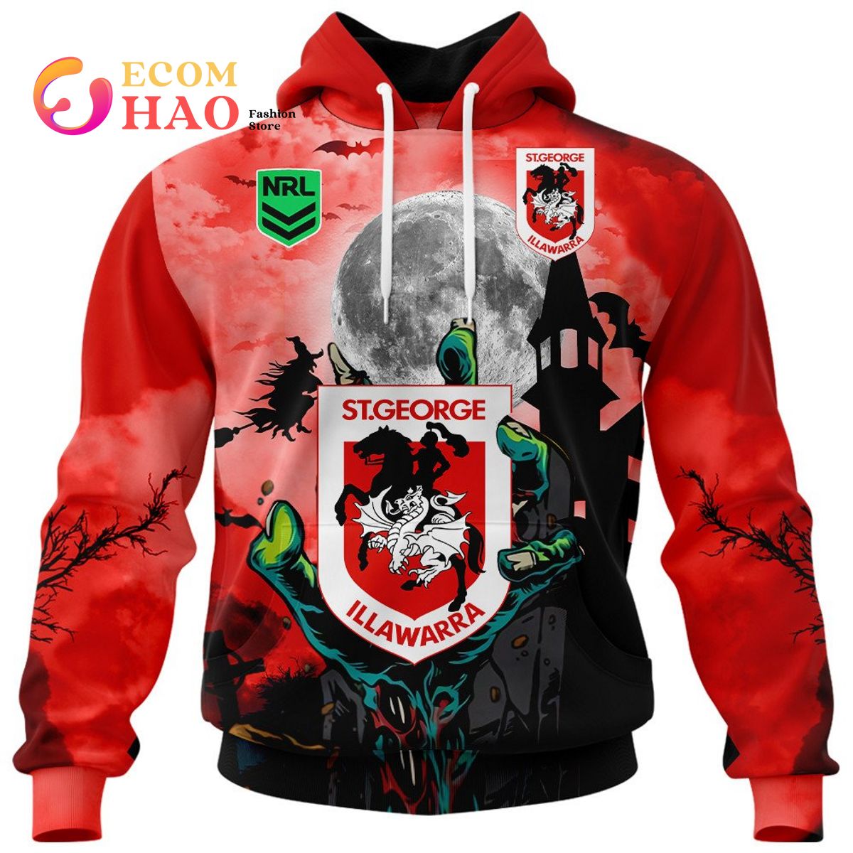 St. George Illawarra Dragons Halloween Is Coming 3D Hoodie