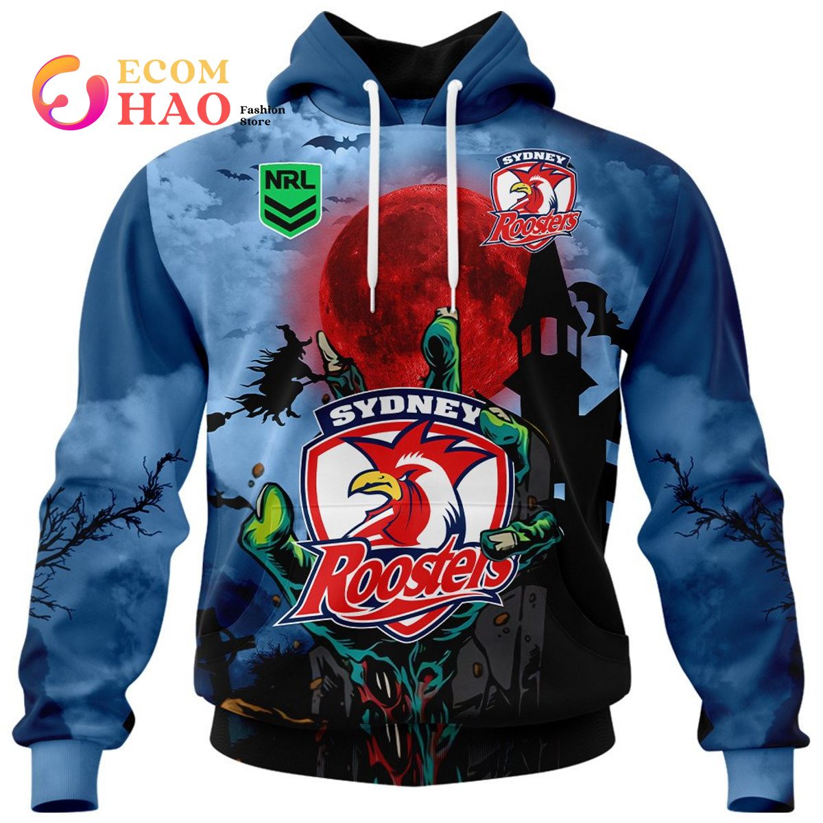 Sydney Roosters Halloween Is Coming 3D Hoodie