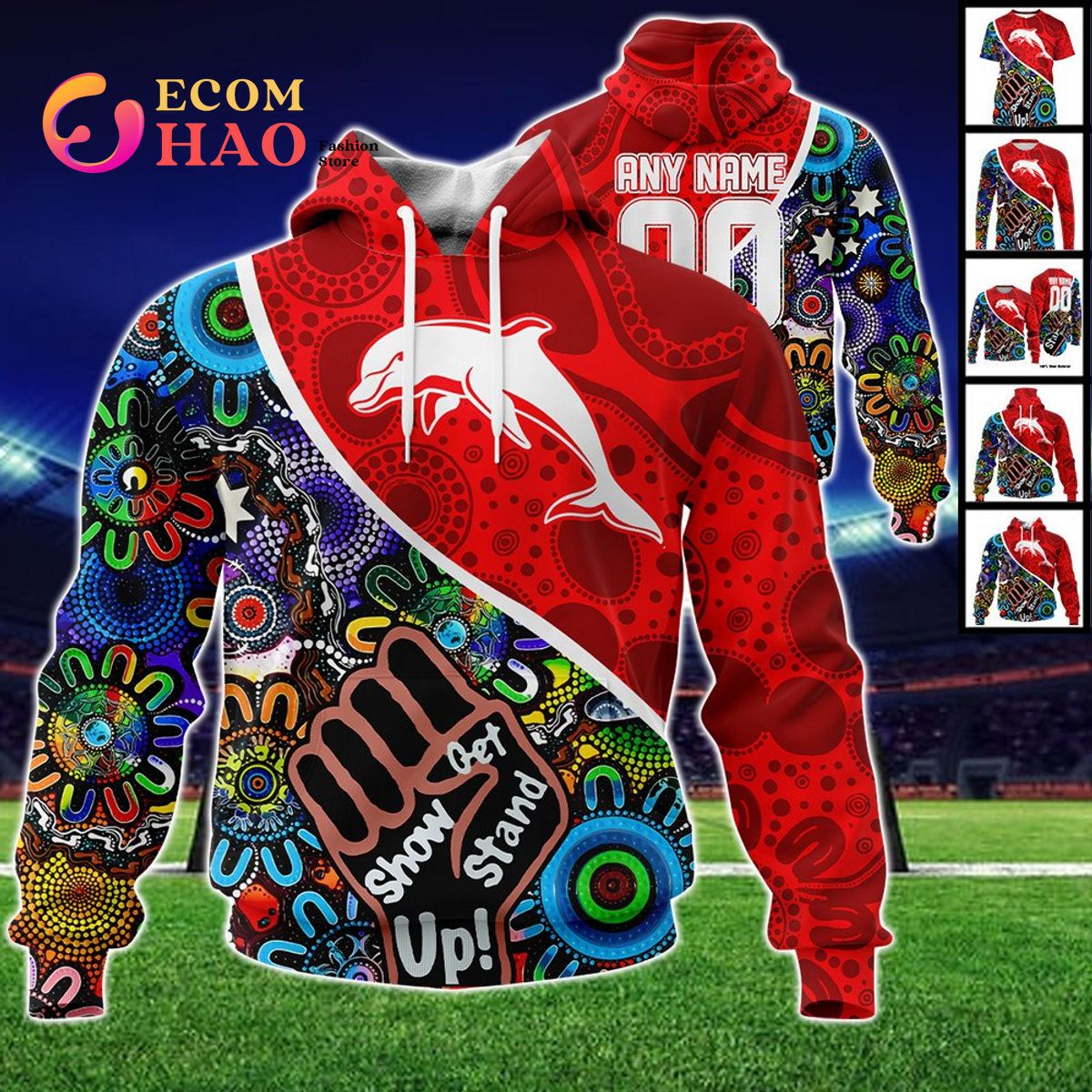 St. George Illawarra Dragons Personalized Indigenous Naidoc 3D Hoodie