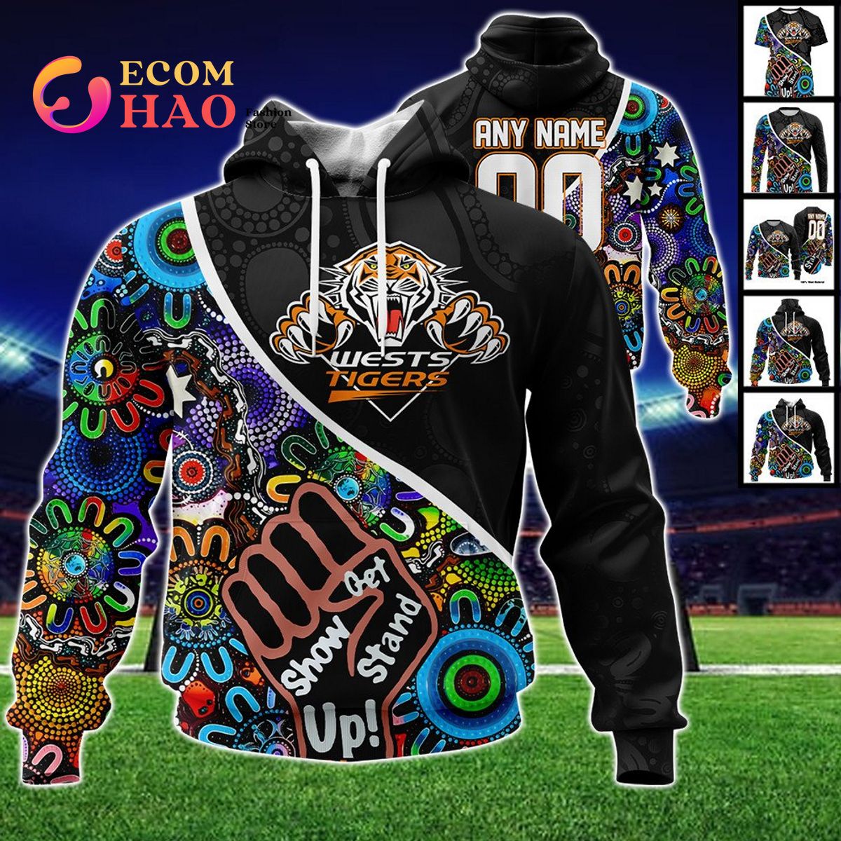 Wests Tigers Personalized Indigenous Naidoc 3D Hoodie