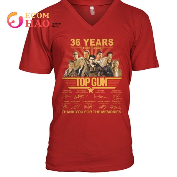 36 Years 1986-2022 Top Gun Thank You For The Memories T-Shirt