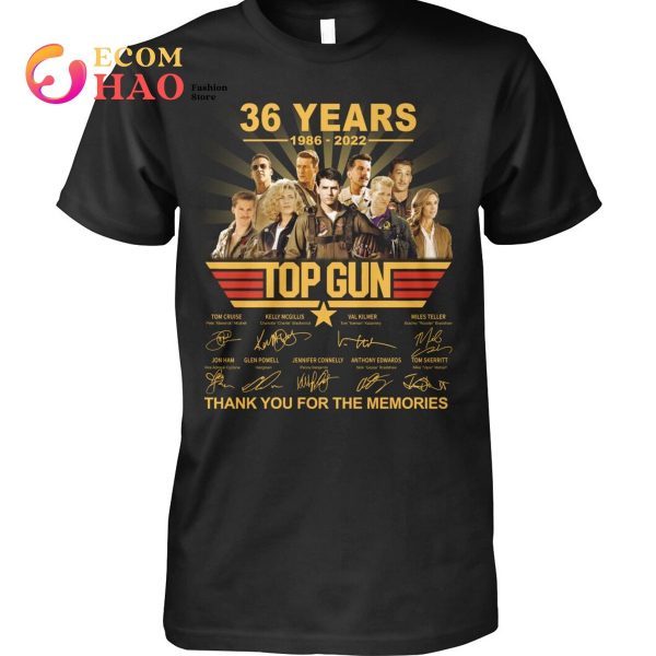 36 Years 1986-2022 Top Gun Thank You For The Memories T-Shirt
