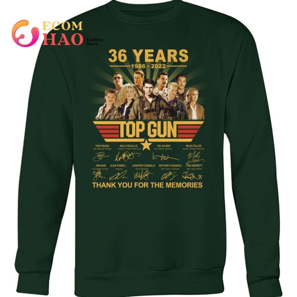 36 Years 1986-2022 Top Gun Thank You For The Memories T-Shirt