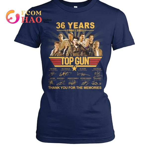36 Years 1986-2022 Top Gun Thank You For The Memories T-Shirt