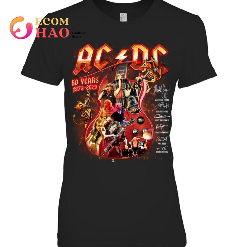 AC DC 50 Years 19732023 Signature TShirt Store