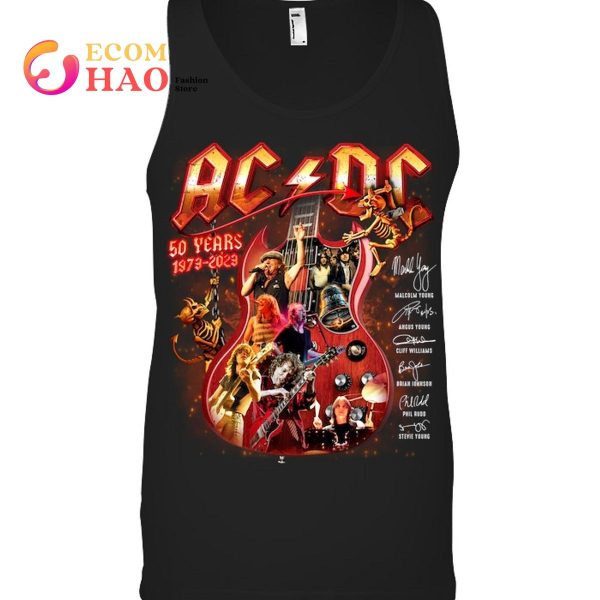 AC DC 50 Years 1973-2023 Signature T-Shirt