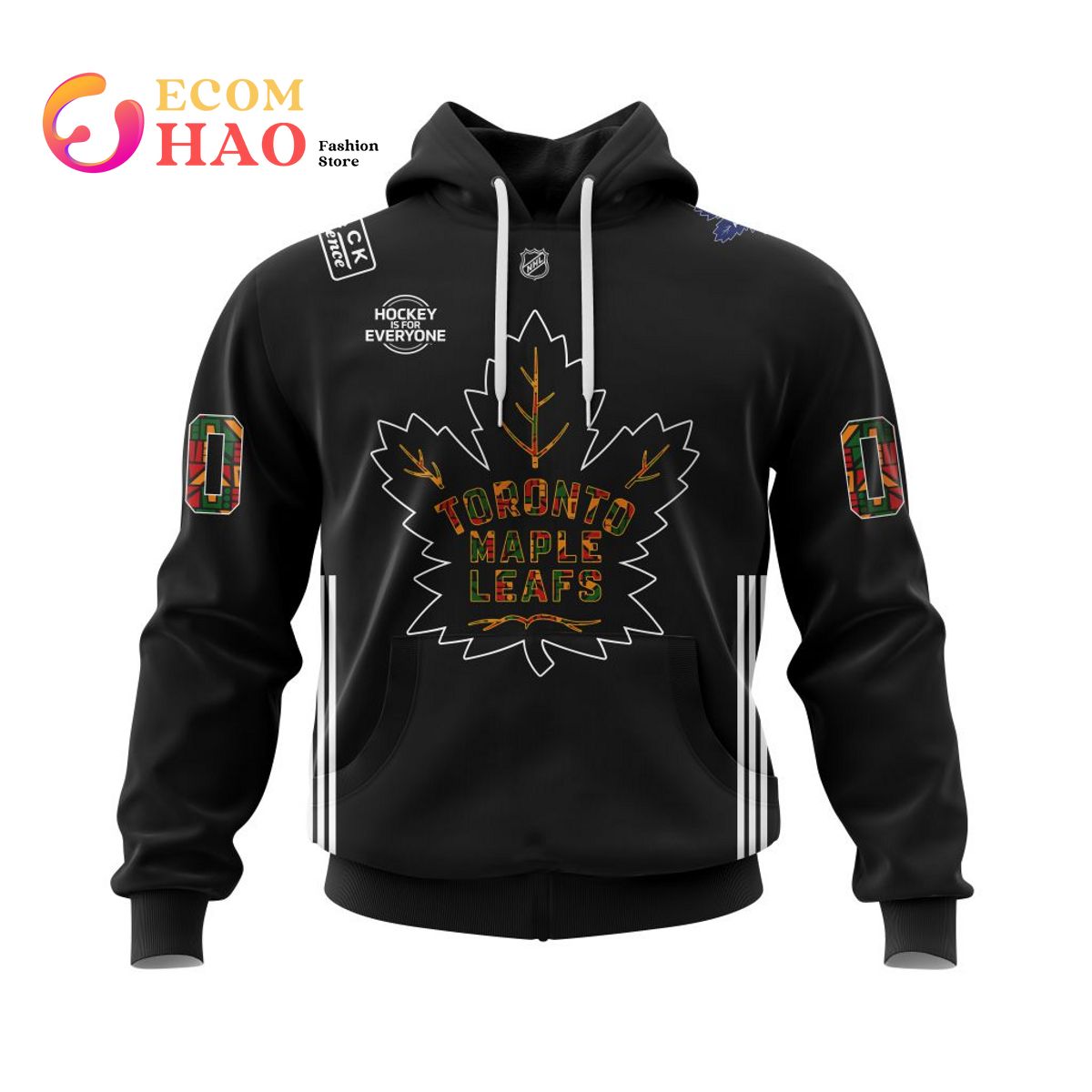 NHL Toronto Maple Leafs Black History Month Pattern Personalized 3D Hoodie