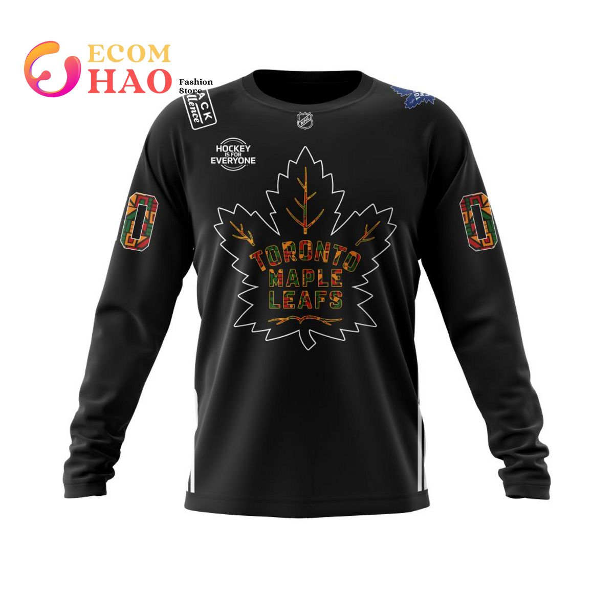 NHL Toronto Maple Leafs Black History Month Pattern Personalized 3D Hoodie