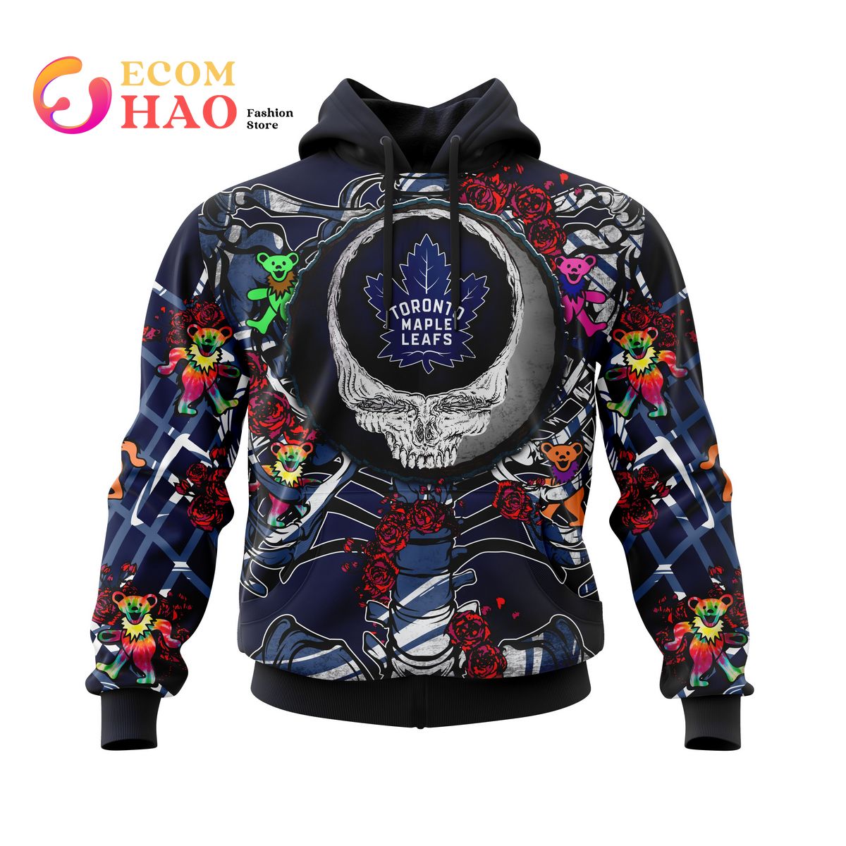 NHL Toronto Maple Leafs Mix Grateful Dead Personalized Specialized Concepts Kits 3D Hoodie