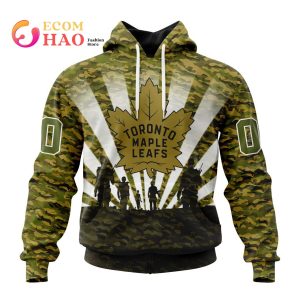 NHL Toronto Maple Leafs Special Military Camo Kits For Veterans Day And Rememberance Day 3D Hoodie