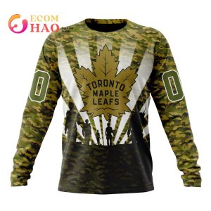 NHL Toronto Maple Leafs Special Military Camo Kits For Veterans Day And Rememberance Day 3D Hoodie
