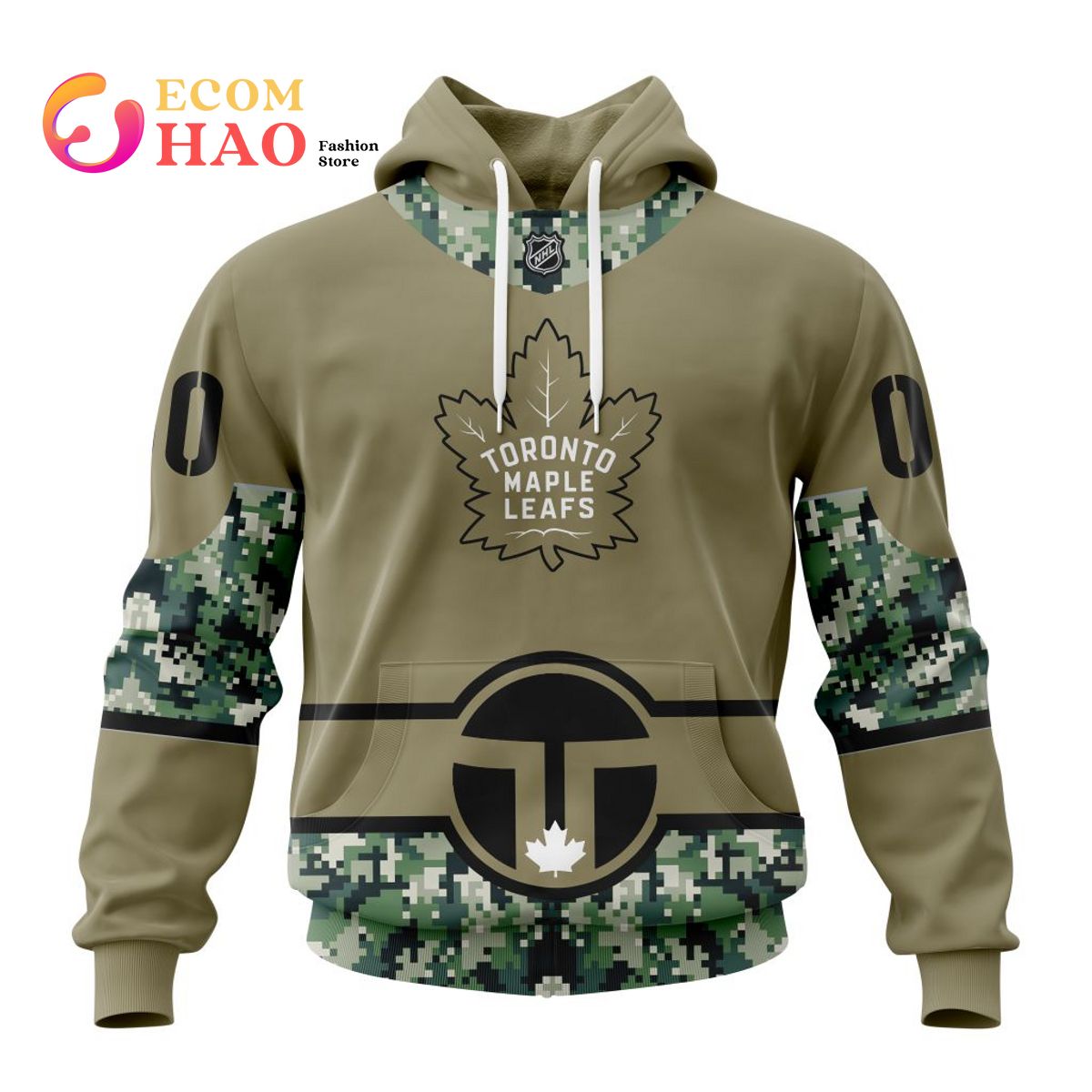 NHL Toronto Maple Leafs Specialized Camo Color And City State’s Flag 3D Hoodie