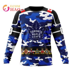 NHL Toronto Maple Leafs Specialized Design Wih Camo Team Color And Military Force Logo 3D Hoodie