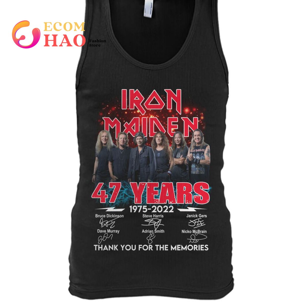 Iron Maiden 47 Years 1975-2022 Thank You For The Memories T-Shirt