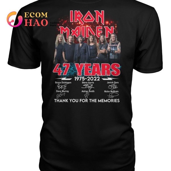 Iron Maiden 47 Years 1975-2022 Thank You For The Memories T-Shirt