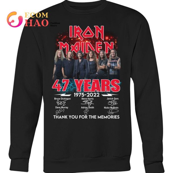 Iron Maiden 47 Years 1975-2022 Thank You For The Memories T-Shirt