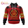 NHL Toronto Maple Leafs Specialized Honorr Firefighter As Hero Of The Game With The Flames Pattern Kits 3D Hoodie NHL Toronto Maple Leafs Specialized Honorr Firefighter As Hero Of The Game With The Flames Pattern Kits 3D Hoodie
