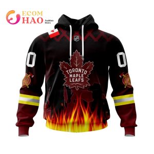 NHL Toronto Maple Leafs Specialized Honorr Firefighter As Hero Of The Game With The Flames Pattern Kits 3D Hoodie