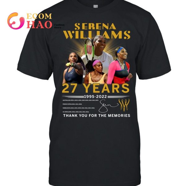 Serena Williams 27 Years 1995-2022 Thank You For The Memories T-Shirt